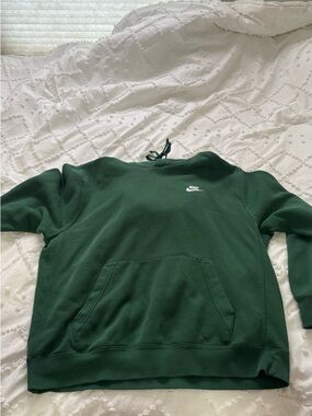 Nike Forest Green Hoodie with White Swoosh
